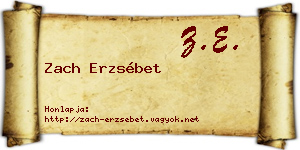 Zach Erzsébet névjegykártya